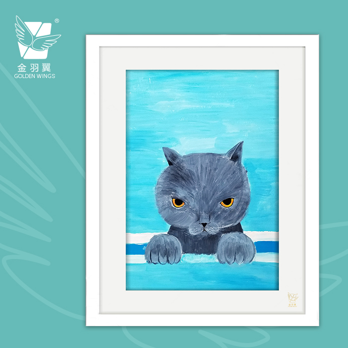 装饰画《主子的死亡凝视》 金羽翼残障小艺术家手绘作品 复制画/原画