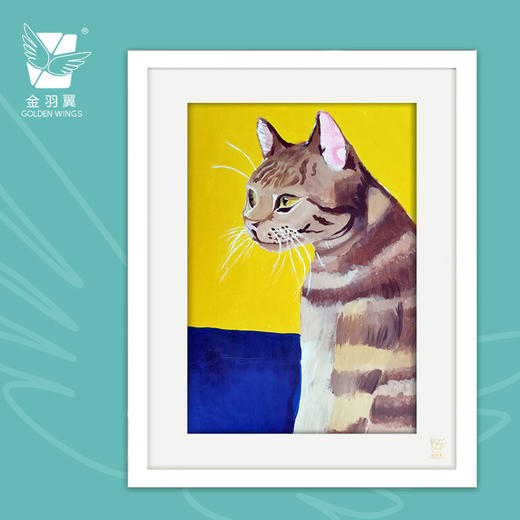 装饰画《黄与蓝》 金羽翼残障小艺术家手绘作品 复制画/原画 商品图0