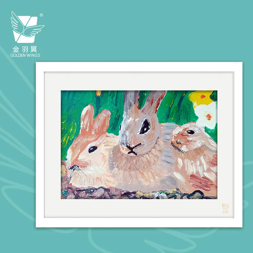 装饰画《眼红红》 金羽翼残障小艺术家手绘作品 复制画/原画 商品图0