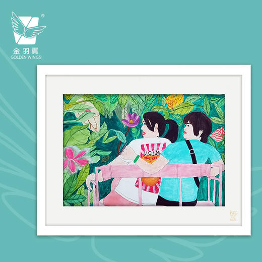 装饰画《花花世界》 金羽翼残障小艺术家手绘作品 复制画/原画 商品图0