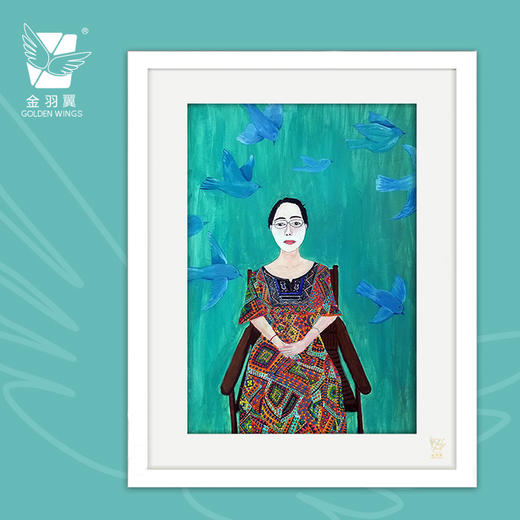 装饰画《妈妈》 金羽翼残障小艺术家手绘作品 复制画/原画 商品图0