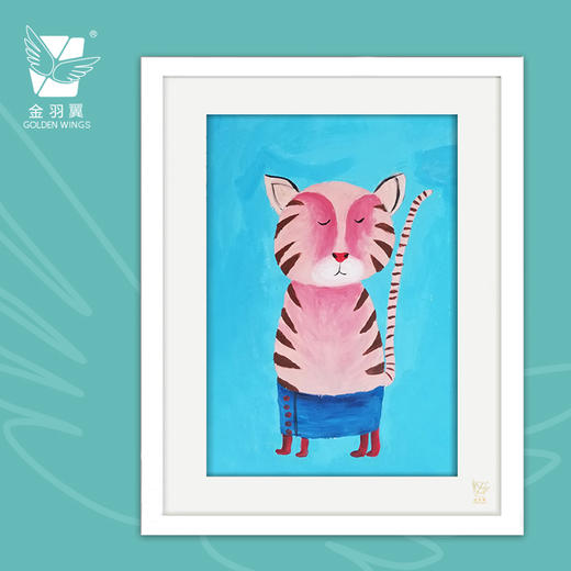 装饰画《嘿！睡着了？》 金羽翼残障小艺术家手绘作品 复制画/原画 商品图0