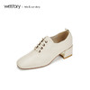 westory2019秋季新品方头复古优雅中高粗跟皮鞋女优雅W29CM70081 商品缩略图2