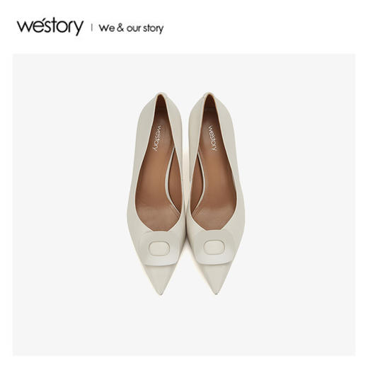 westory2020春季新品方扣尖头高跟鞋女细跟W20AE51601 商品图2