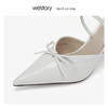 westory2019春夏新款纯色包头凉鞋仙女高跟白色尖头W29BH60242 商品缩略图3