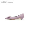 westory2019新款舒适平底单鞋女方形扣尖头优雅时尚W29AE50681 商品缩略图2