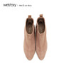 westory2018年秋季新款绒面短靴高跟尖头女鞋瘦瘦冬靴W284S80161 商品缩略图2