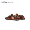westory2019新款格子乐福鞋女一脚蹬浅口舒适复古单鞋W29AM50501 商品缩略图4