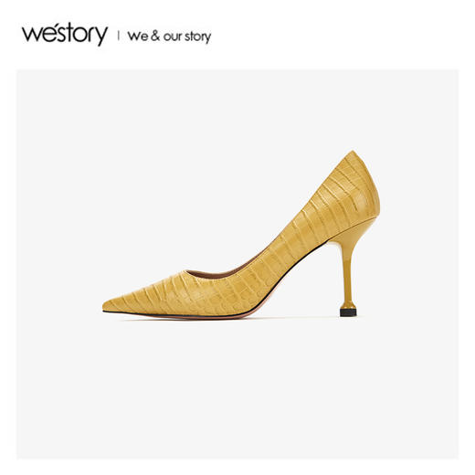 westory2020春季新款尖头高跟鞋女细跟优雅古风W20AE51261 商品图3
