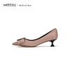 westory2019秋季新品简约几何扣尖头猫跟鞋优雅通勤W29CE70471 商品缩略图2