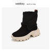 westory潮流运动底雪地靴女中筒加绒保暖鞋 2019冬新款W29DC80421 商品缩略图0