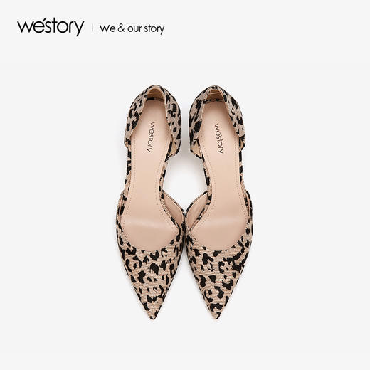 westory2019新款豹纹尖头高跟鞋女性感百搭气质单鞋W29AH50691 商品图3