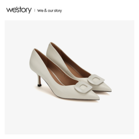 westory2020春季新品方扣尖头高跟鞋女细跟W20AE51601