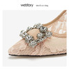 westory2019夏镂空蕾丝高跟鞋女性感细跟 水钻西式婚鞋W29AE50281 商品缩略图3