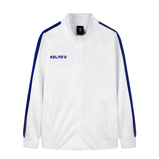 KELME 卡尔美 男士运动外套复古串标休闲立领跑步外套针织卫衣 商品图4