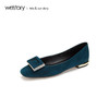 westory2019秋季新品浅口方扣平底单鞋女方头舒适优雅W29CE70041 商品缩略图1