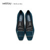 westory2019秋季新品浅口方扣平底单鞋女方头舒适优雅W29CE70041 商品缩略图2