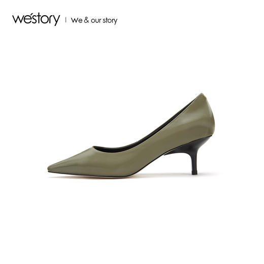 westory2019秋季新品真皮高跟鞋女通勤舒适社交女鞋W29CE70071 商品图3