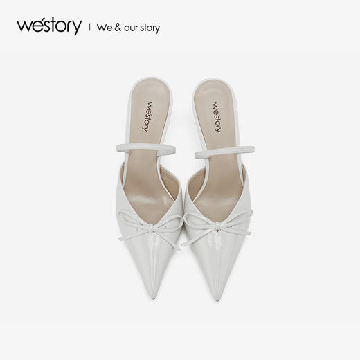 westory2019春夏新款纯色包头凉鞋仙女高跟白色尖头W29BH60242 商品图1