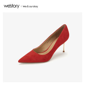 westory2020春季新品中式婚鞋尖头高跟鞋女细跟W20AE51501