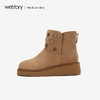 westory2018年新款冬季雪地靴厚底加绒绒面短靴冬靴女W284S81191 商品缩略图0