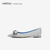 westory2019春夏蝴蝶结尖头单鞋优雅宴会中跟舒适女鞋W29AE50221 商品缩略图1