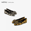 westory2019新款钻扣浅口单鞋女平底字母印花简约优雅W29AE50841 商品缩略图3