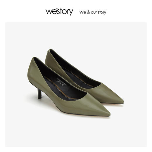 westory2019秋季新品真皮高跟鞋女通勤舒适社交女鞋W29CE70071 商品图0