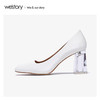 westory2020春季新款方头浅口编织纹牛皮方跟鞋女W20AE51131 商品缩略图1