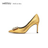 westory2019夏秋新品西式高跟鞋女尖头水钻优雅婚宴W29CE70171 商品缩略图3