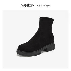 westory弹力靴女中跟时尚舒适短靴 2019年冬季新款S29DS80841