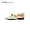 westory2019秋季新品金属环蛇纹羊毛卷休闲懒人单靴女W29CM70031 商品缩略图2