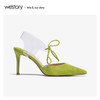 降价购专用 westory2020春季新款尖头时尚系带绑花高跟鞋凉鞋女W20AH51691 商品缩略图3