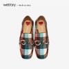 westory2019新款格子乐福鞋女一脚蹬浅口舒适复古单鞋W29AM50501 商品缩略图3
