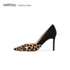 westory2019春夏豹纹尖头高跟鞋女细跟优雅社交女鞋W29AE50271 商品缩略图3