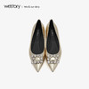 westory2019夏季新款水晶钻扣单鞋女低方跟西式婚鞋W29AE50891 商品缩略图1