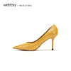 westory2019夏秋新品蛇皮革尖头高跟鞋女细跟优雅社交W29CE70351 商品缩略图4
