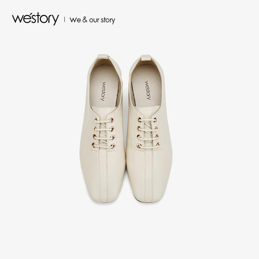 westory2019秋季新品方头复古优雅中高粗跟皮鞋女优雅W29CM70081 商品图3