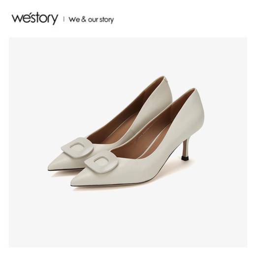 westory2020春季新品方扣尖头高跟鞋女细跟W20AE51601 商品图4