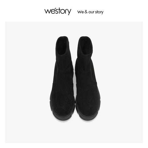westory弹力靴女中跟时尚舒适短靴 2019年冬季新款S29DS80841 商品图1