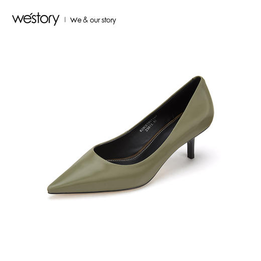 westory2019秋季新品真皮高跟鞋女通勤舒适社交女鞋W29CE70071 商品图1