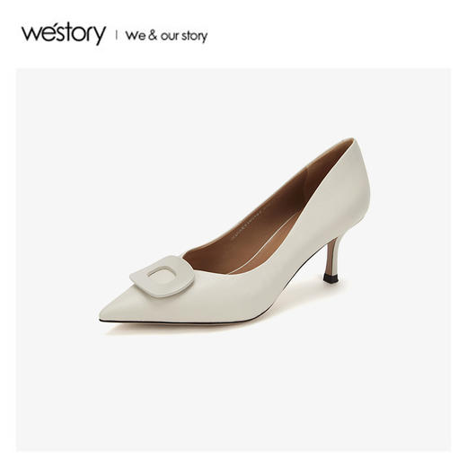 westory2020春季新品方扣尖头高跟鞋女细跟W20AE51601 商品图1