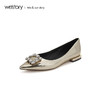 westory2019夏季新款水晶钻扣单鞋女低方跟西式婚鞋W29AE50891 商品缩略图0
