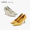 westory2019夏秋新品蛇皮革尖头高跟鞋女细跟优雅社交W29CE70351 商品缩略图0