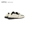 westory2019新款乐福鞋女粗跟字母拼接复古英伦风W29AM50611 商品缩略图4
