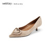 westory2019秋季新品优雅心形高跟鞋女小猫跟休闲气质W29CE70161 商品缩略图0