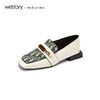 westory2019新款乐福鞋女粗跟字母拼接复古英伦风W29AM50611 商品缩略图2