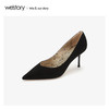 westory2020新款中式红色婚鞋尖头平高跟鞋女优雅古风W20AE51182 商品缩略图2