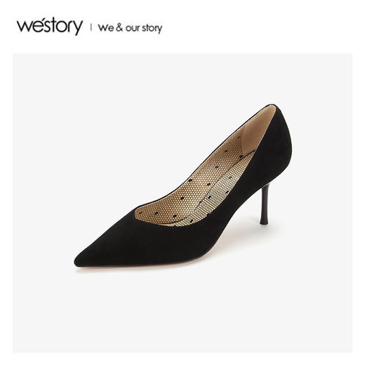 westory2020新款中式红色婚鞋尖头平高跟鞋女优雅古风W20AE51182 商品图2