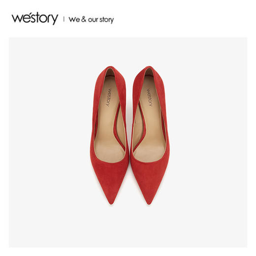 westory2020春季新品中式婚鞋尖头高跟鞋女细跟W20AE51501 商品图1